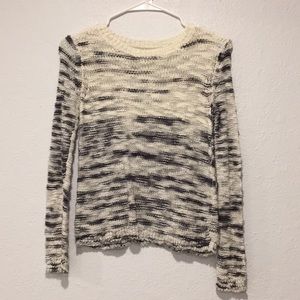 See through sweater white and dark grey.